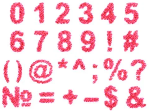 Pink violets digits Stock Illustration