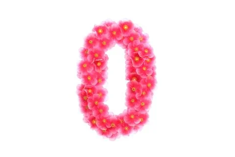 Pink violets symbol 0 Stock Illustration