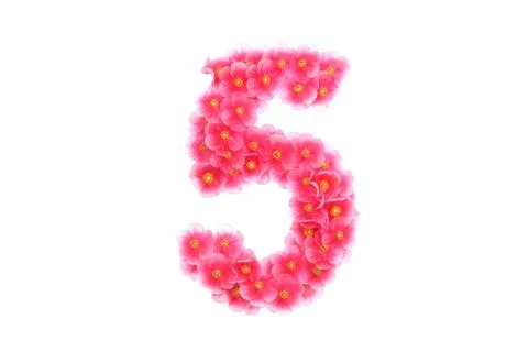 Pink violets symbol 5 Stock Illustration