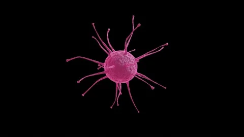 Pink virus animation on dark background Stock Footage 148598548