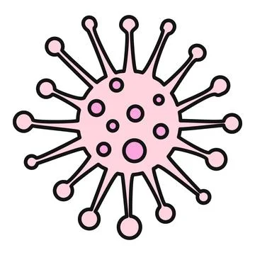 Pink virus cell isolated on white background Stock Illustration