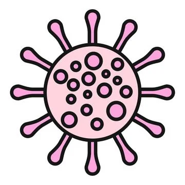Pink virus or bacteria cell floating in space Illustrazione stock