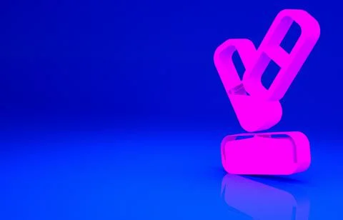 Pink Vitamin complex of pill capsule icon isolated on blue background. Health Stock Illustration