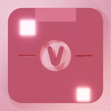 Pink Voltmeter electronic component icon isolated on pink background. Elect.. Illustrazione stock