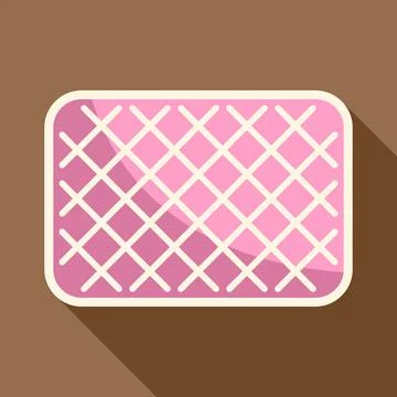 Pink waffle dessert flat design icon illustration 스톡 일러스트