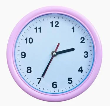 Pink wall clock 写真素材