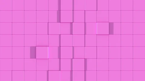 Pink Wall of cubes divide Stockbeeldmateriaal 112017865