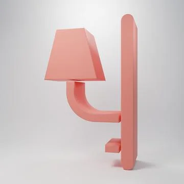 Pink Wall sconce icon isolated on pink background. Wall lamp light. Minimal.. Stock Illustration