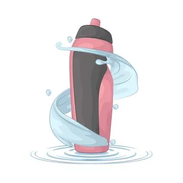 Pink Water Bottle Stock Illustration
