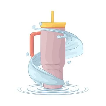 Pink Water Bottle Stock Illustration