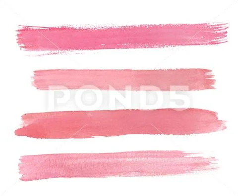 Pink Watercolor Banners Lower Thirds PSD Template