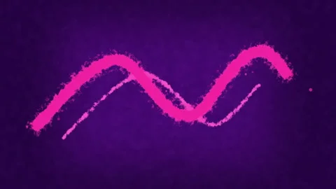 Pink wave animation curve line motion graphic on dark violet background Stock Footage 346550403