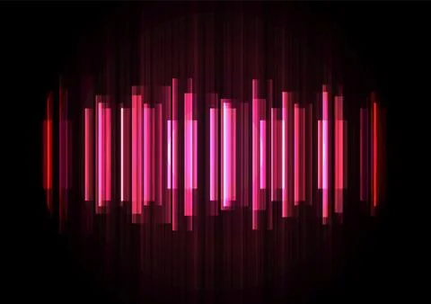 Pink wave overlap in dark background Stock Illustration