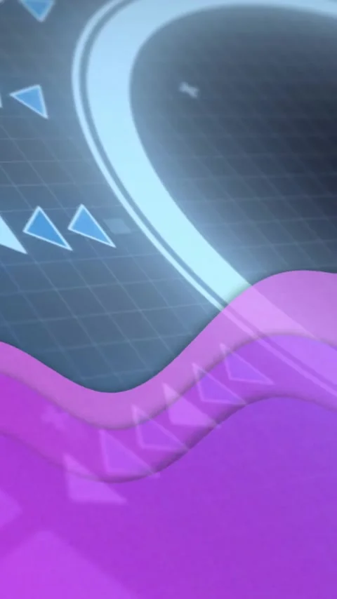 Pink waves and geometric patterns creating abstract digital animation interface Stock-Footage 344370308