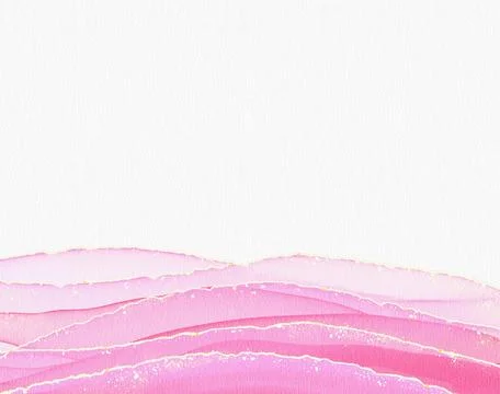 Pink waves with gold glitters background Stock Illustration