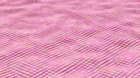 Pink waving surface. Cube pattern. Abstract background. 3d render. Stock Illustration