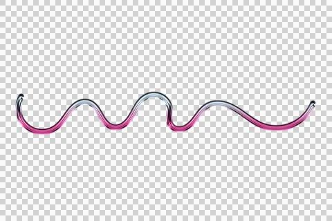 Pink wavy lines on black background abstract transparent background Illustrazione stock