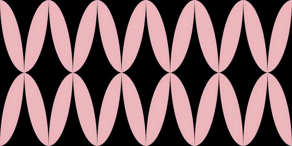 Pink wavy pattern on black background Illustrazione stock