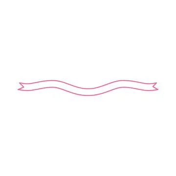 Pink wavy ribbon with forked ends on white isolated background. Stock Illustration