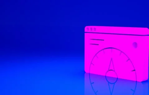 Pink Web analytics information and development website statistic icon isolate Illustrazione stock