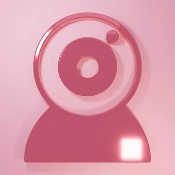 Pink Web camera icon isolated on pink background. Chat camera. Webcam icon... Stock Illustration