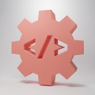 Pink Web design and front end development icon isolated on pink background... Illustrazione stock