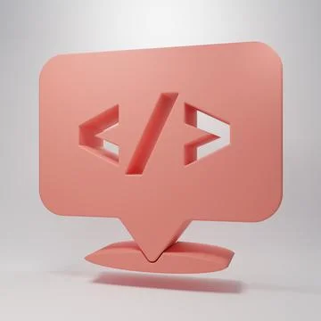 Pink Web design and front end development icon isolated on pink background... Stock Illustration