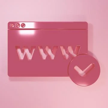 Pink Website template icon isolated on pink background. Internet communicat.. Stock Illustration