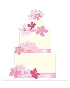 Pink wedding cake Illustrazione stock