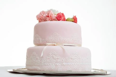 Pink wedding cake Stock Photos