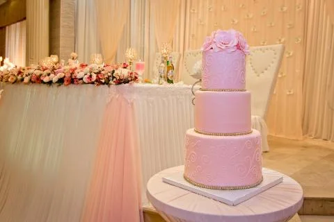 Pink Wedding cake Stock Photos