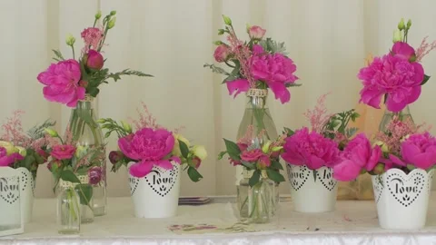 Pink Wedding Floristics Stock Footage 135681259