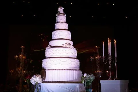 Pink Wedding reception cake Stock Photos