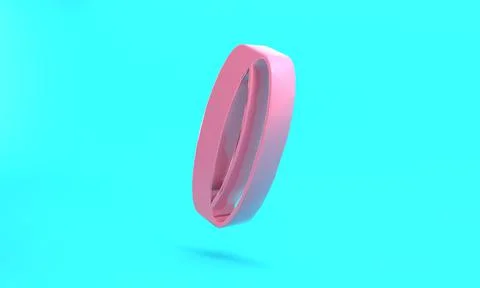 Pink Wedding ring icon isolated on turquoise blue background. Bride and groom Stock Illustration