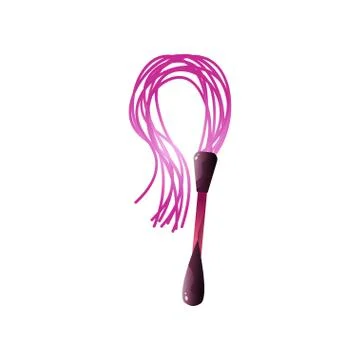 Pink whip with two rubber knocks for beating isolated on white background Stock Illustration