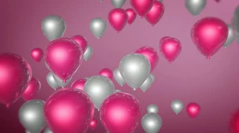 Pink white balloon Stock Footage