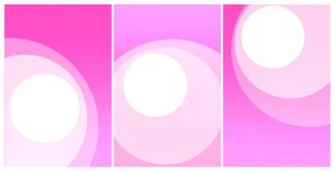 Pink White Circle Panel Triptych Background Stock Illustration