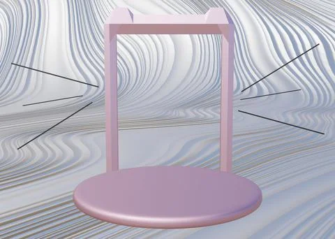 Pink white light background, studio and pedestal. 3d illustration, 3d. Stock Illustration