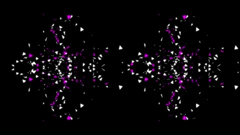 Pink White Triangle Confetti Explosions Multi Burst Overlay Black Background Stock Footage 346265014