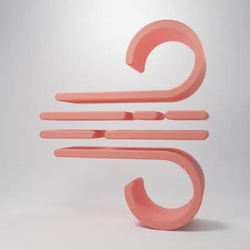 Pink Wind icon isolated on pink background. Windy weather. Minimalism conce.. Stock Illustration