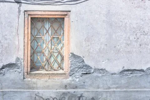 Pink Window on grey wall Stock Photos