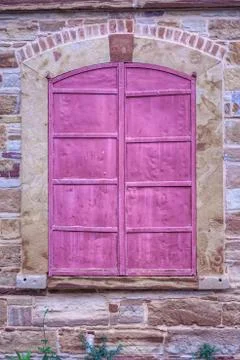 Pink Window. Isolated Stock Photos