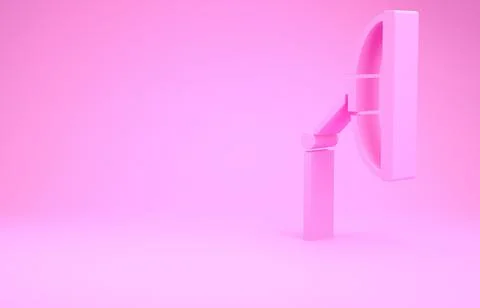 Pink Windscreen wiper icon isolated on pink background. Minimalism concept. 3 Stock Illustration