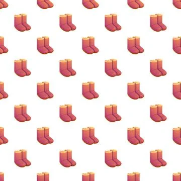 Pink winter boots pattern on white background Illustrazione stock