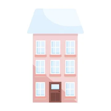 Pink winter building Ilustración de archivo