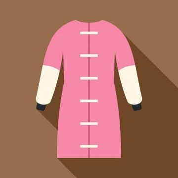 Pink winter coat flat design graphic illustration Stock Illustration