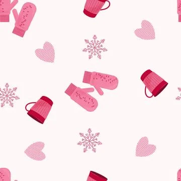Pink Winter Pattern Stock Illustration