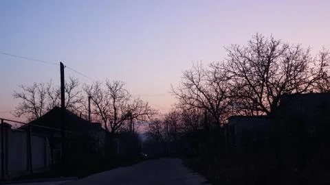 Pink winter sunset Stock Photos