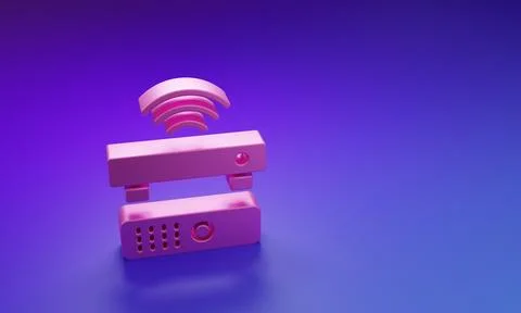 Pink Wireless multimedia and TV box receiver and player with remote control.. 스톡 일러스트
