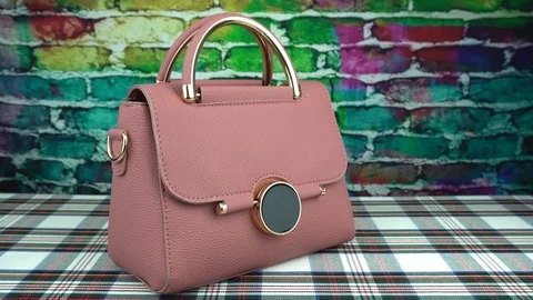 Pink womans bag two Stock Footage 102035701